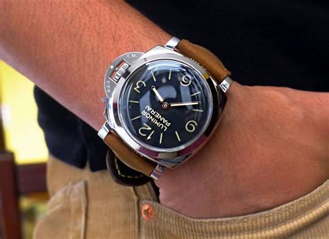 panerai red strap wrist shot